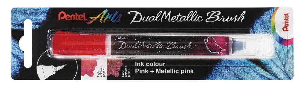Pentel Dual Metallic Brush - různé druhy: Pink + Metallic pink