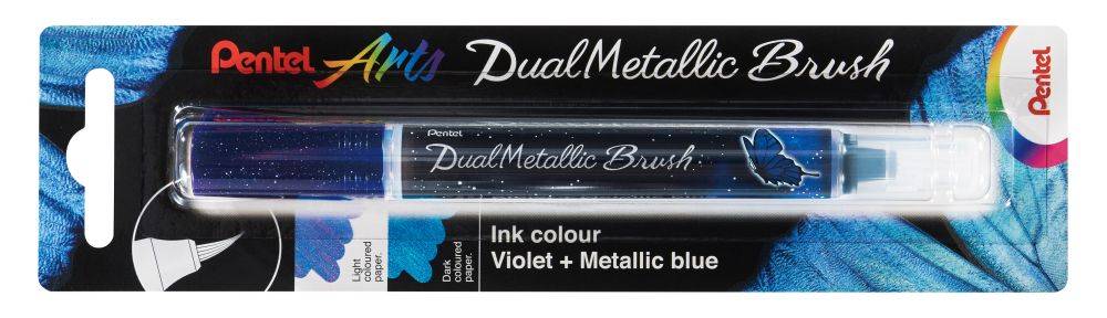 Pentel Dual Metallic Brush - různé druhy: Violet + Metallic blue