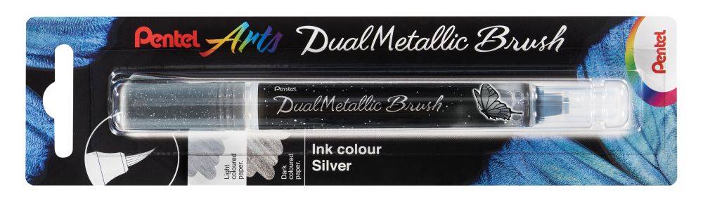 Pentel Dual Metallic Brush - různé druhy: Silver 