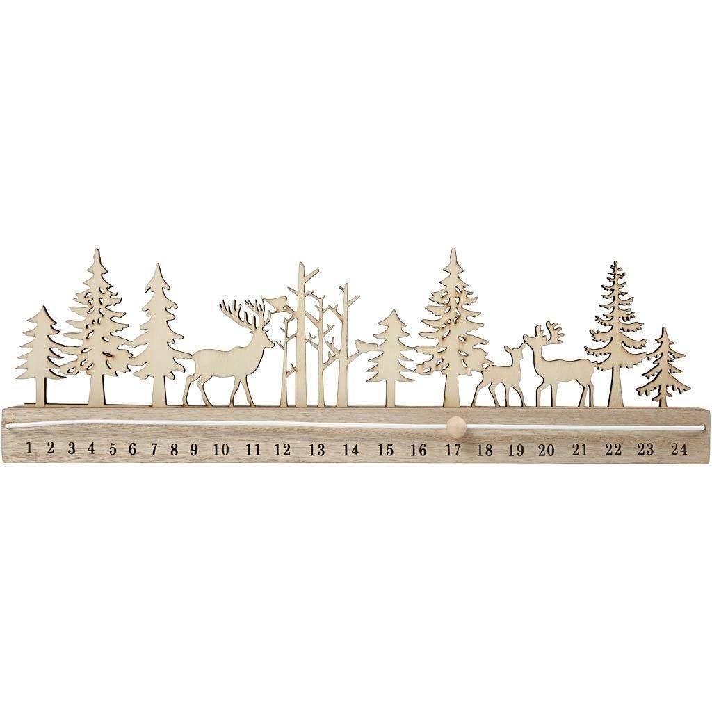 Dřevěný adventní kalendář 40cm
