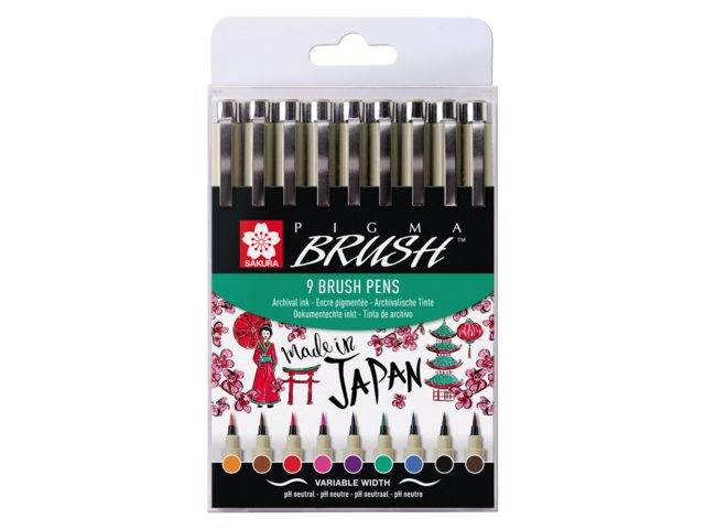 Sada Pigma Brush Pens 9ks