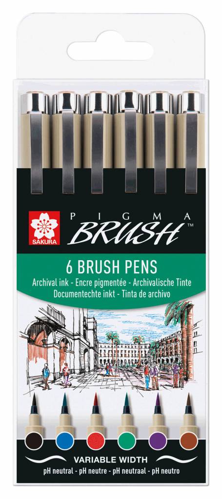 Sada Pigma Brush Pens 6ks