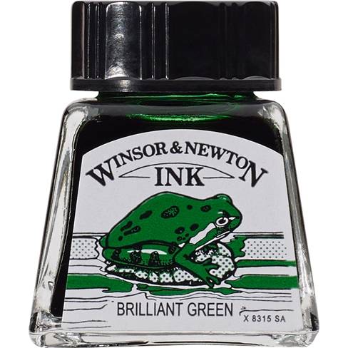 Šelakové tuše Winsor & Newton (14ml): 046 Brilantní zelená tuš - Winsor & Newton (14ml)