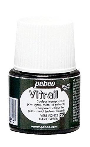 Barva na sklo - VITRAIL: 035 Tmavá zelená  - Pébéo Vitrail (45ml)