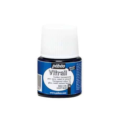 Barva na sklo - VITRAIL: 036 Světle modrá  - Pébéo Vitrail (45ml)