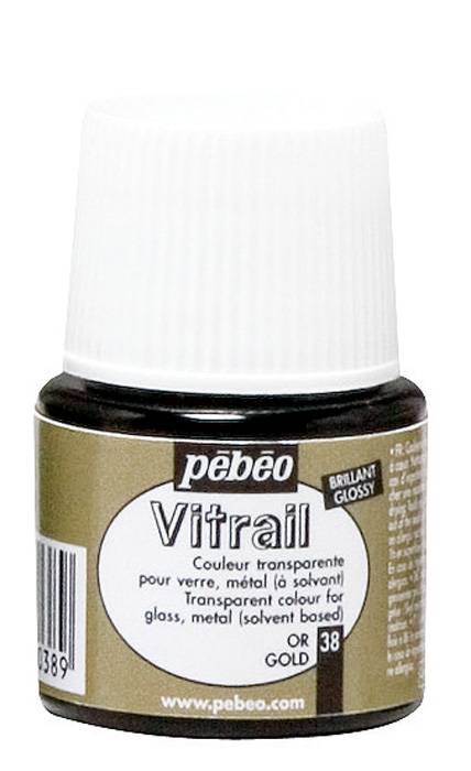Barva na sklo - VITRAIL: 038 Zlatá - Pébéo Vitrail (45ml)