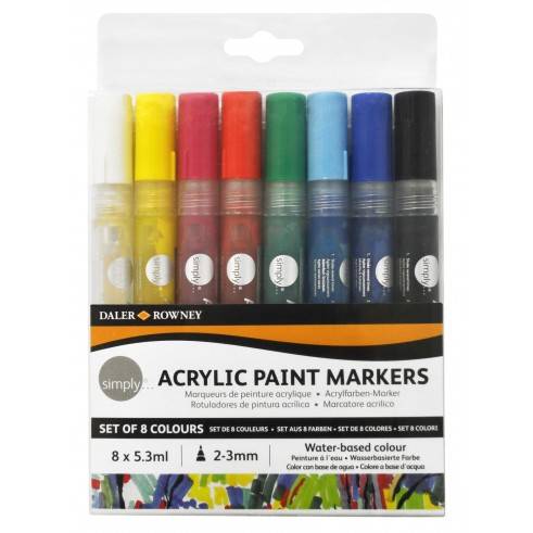 Akrylové popisovače Simply Acrylic Paint Markers - sada 8ks