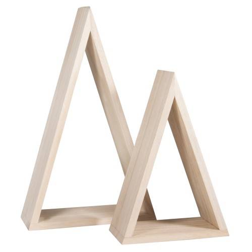 Dřevěný rámeček - trojúhelníky malé 2ks
